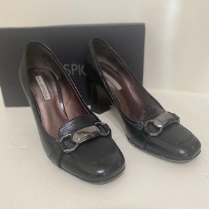 Via Spiga Black Patent "Loring" Pumps